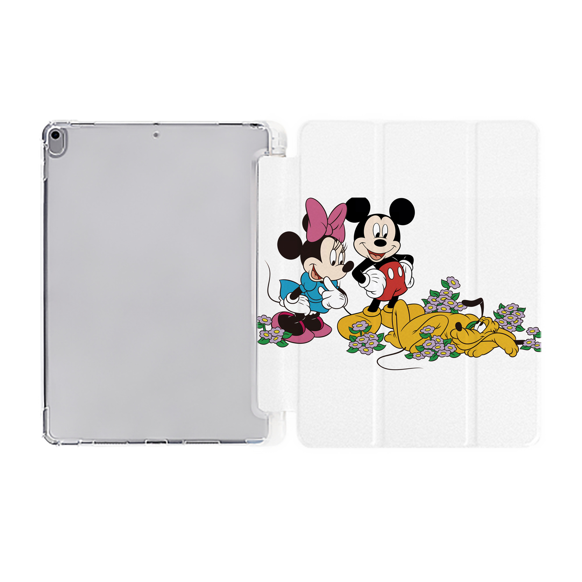 （画像用） ミッキーマウス Mickey Mouse IPad ケース ペン収納付き 三つ折りスタンド PUレザー×シリコン 対応機種9.5/10.5/10.9インチ